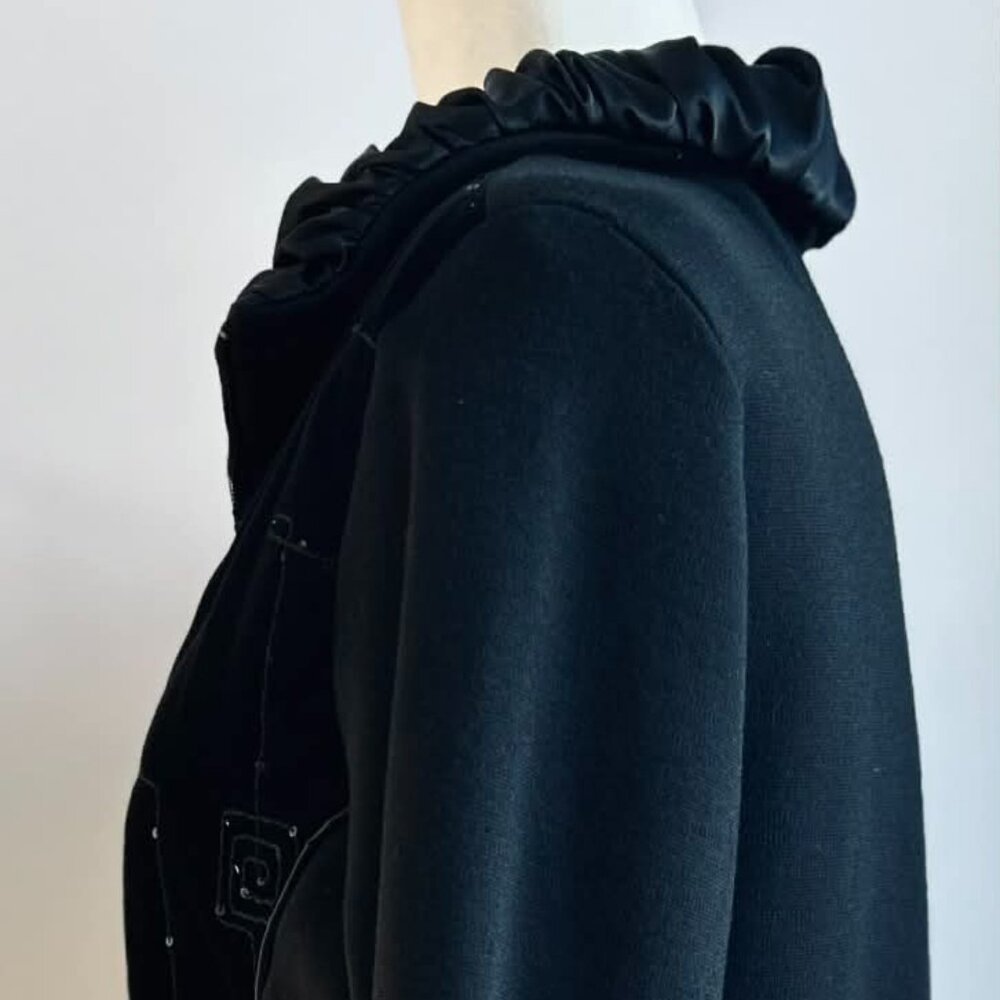 Rayure Paris Black Wool Blend Velvet Quilted & Sequined Zipped Jacket – EU 48 - Picture 11 of 14